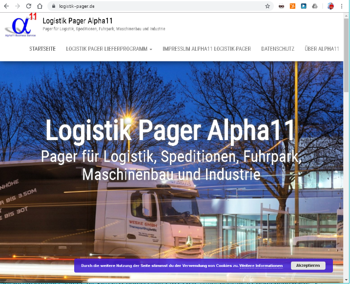 Website Logistik Pager im Jahr 2018 erstellt